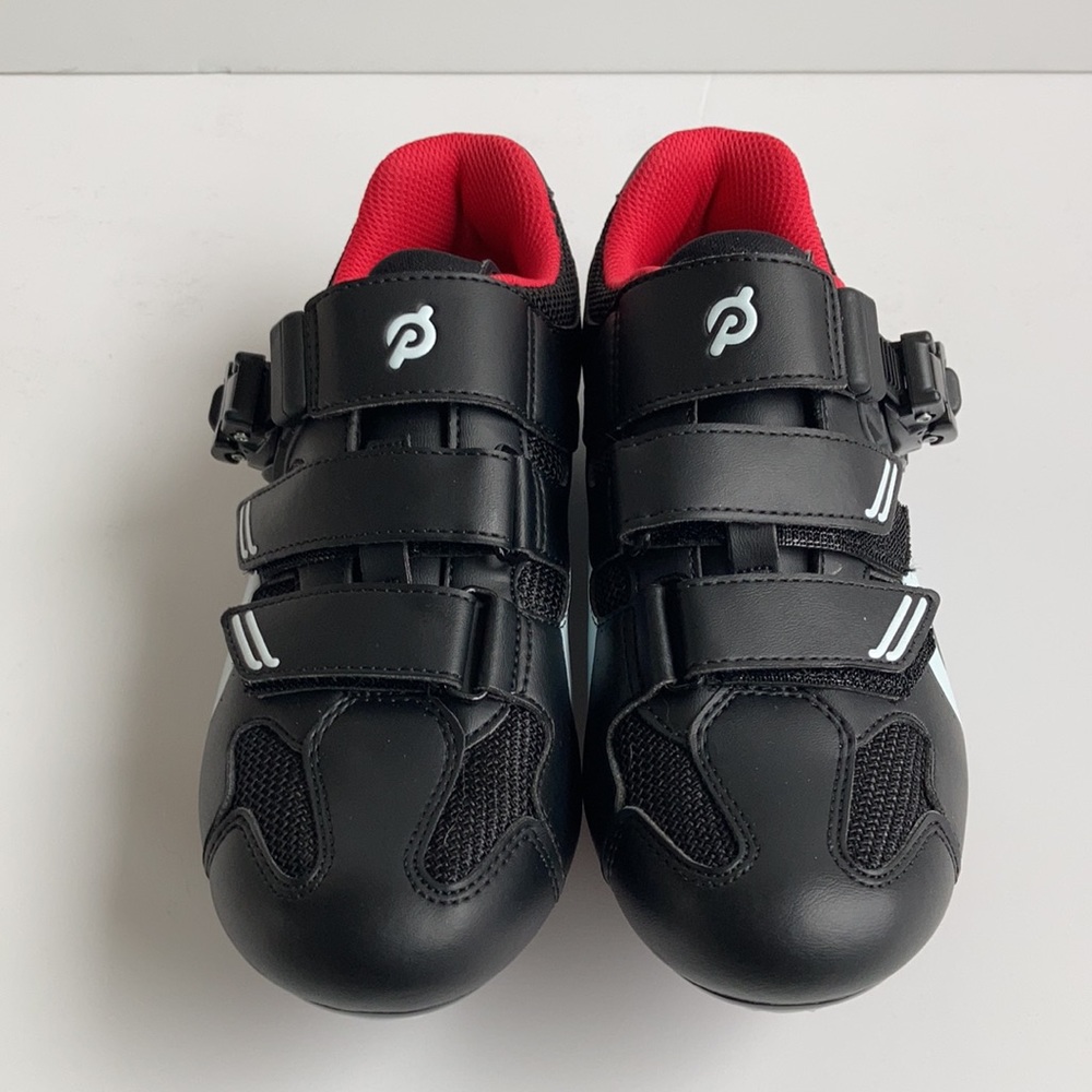 Size 37 (6) like new Peloton bike shoe black white and red